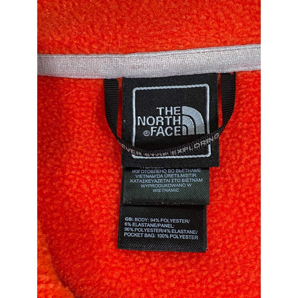 The North Face Womens Full Zip Fleece Jacket Orange Red Colorblock SZ Large - Picture 7 of 16